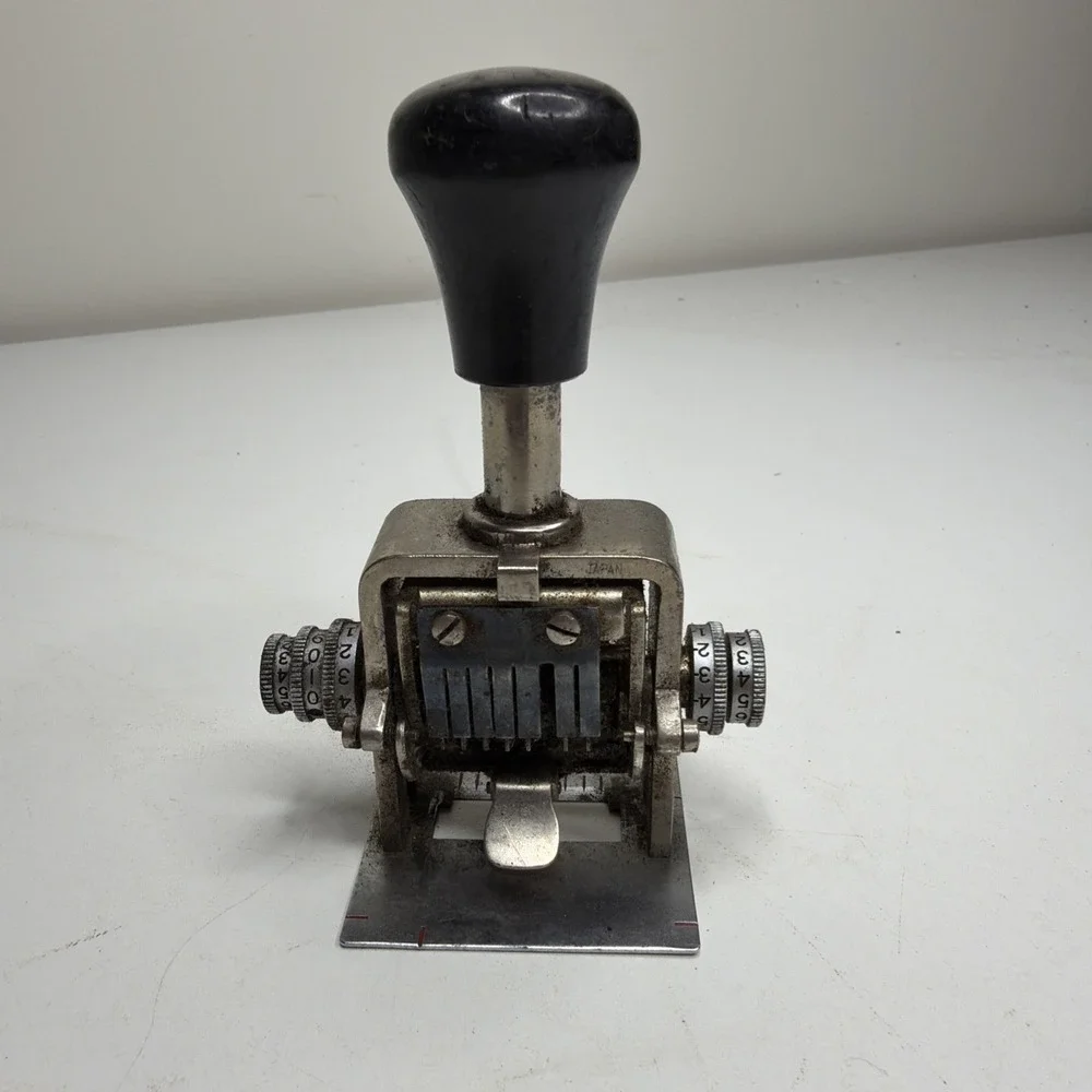 HOMS Model 187S Numbering Machine Patent 3064565 Adjustable Wheels Working